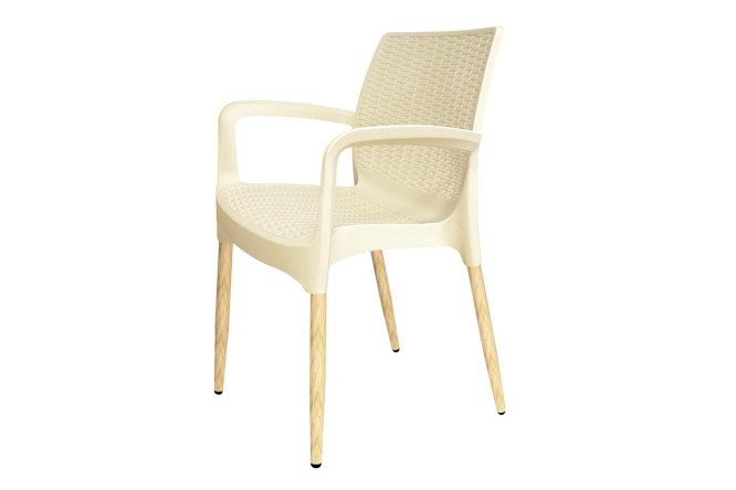 Изображение товара Стул SHT-S68/S424-С с подлокотниками цвет сидушки бежевый, ножек светлый орех