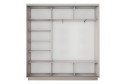 Шкаф-купе 3-дверный Slide-2 v.2 180х220х45 см, Ясень анкор светлый/серебро, с тремя зеркалами