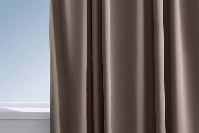 Изображение товара Штора HOFF Candy 180x300 см кофейный цвет универсальная лента