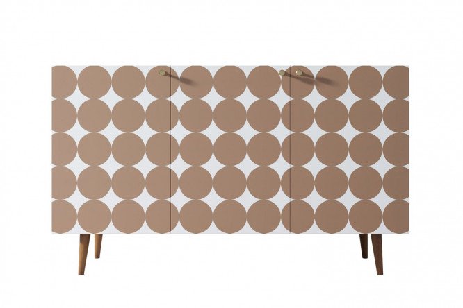 Изображение товара Комод Berber с принтом и коричневым каркасом 150х90х45 см