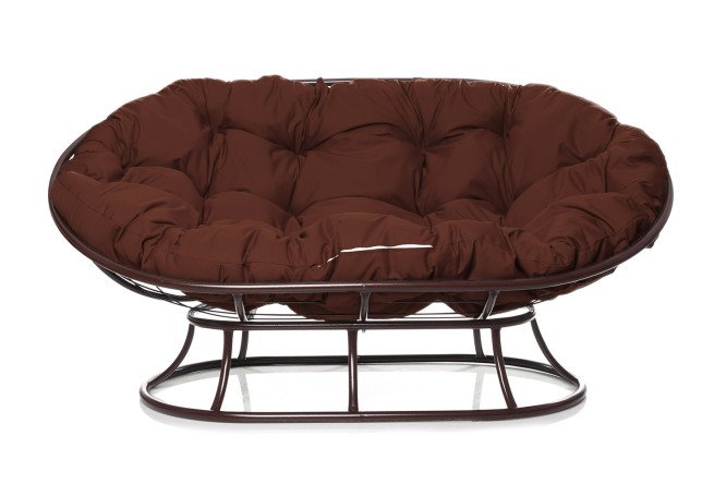 Изображение товара Диван Мамасан 164х75х104 см коричневый мягкий с подушкой