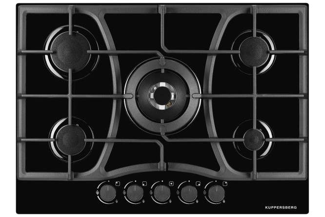 Изображение товара Газовая панель KUPPERSBERG FG 73 B 71 см закаленное стекло 5 зон