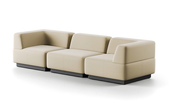 Изображение товара Модульный диван Сиб mod.4 270x70x90 см экокожа бежевый современная мебель