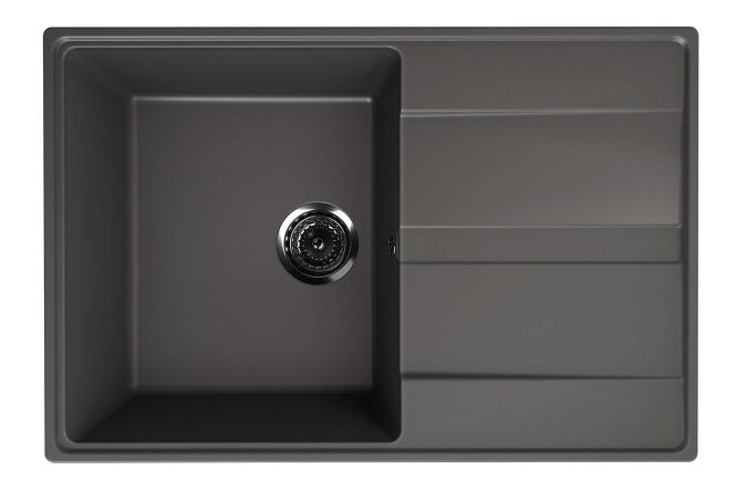 Изображение товара Врезная кухонная мойка Prima с крылом 75х50х20 см из кварцевого композита