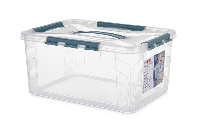 Изображение товара Ящик для хранения универсальный Grand box с крышкой, замками и ручкой 39x18x29 см, 15.3 л