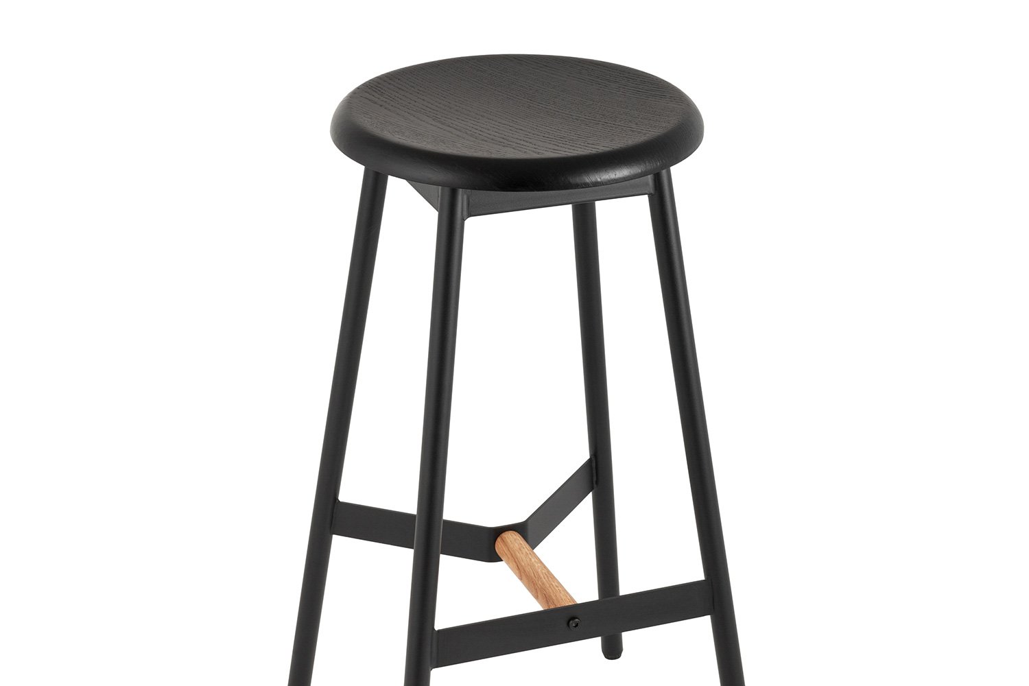 Стул барный Stool Group Knobb 41х75х36 см, цвет сидушки чёрный, ножек чёрный