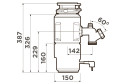Измельчитель пищевых отходов OMOIKIRI Nagare Slim 1250-AZ 4995066