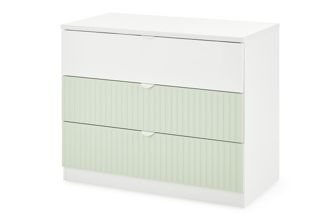 Изображение товара Комод Каролина с мятным фасадом и белым глянцем, размеры 89х75,5х45,6 см